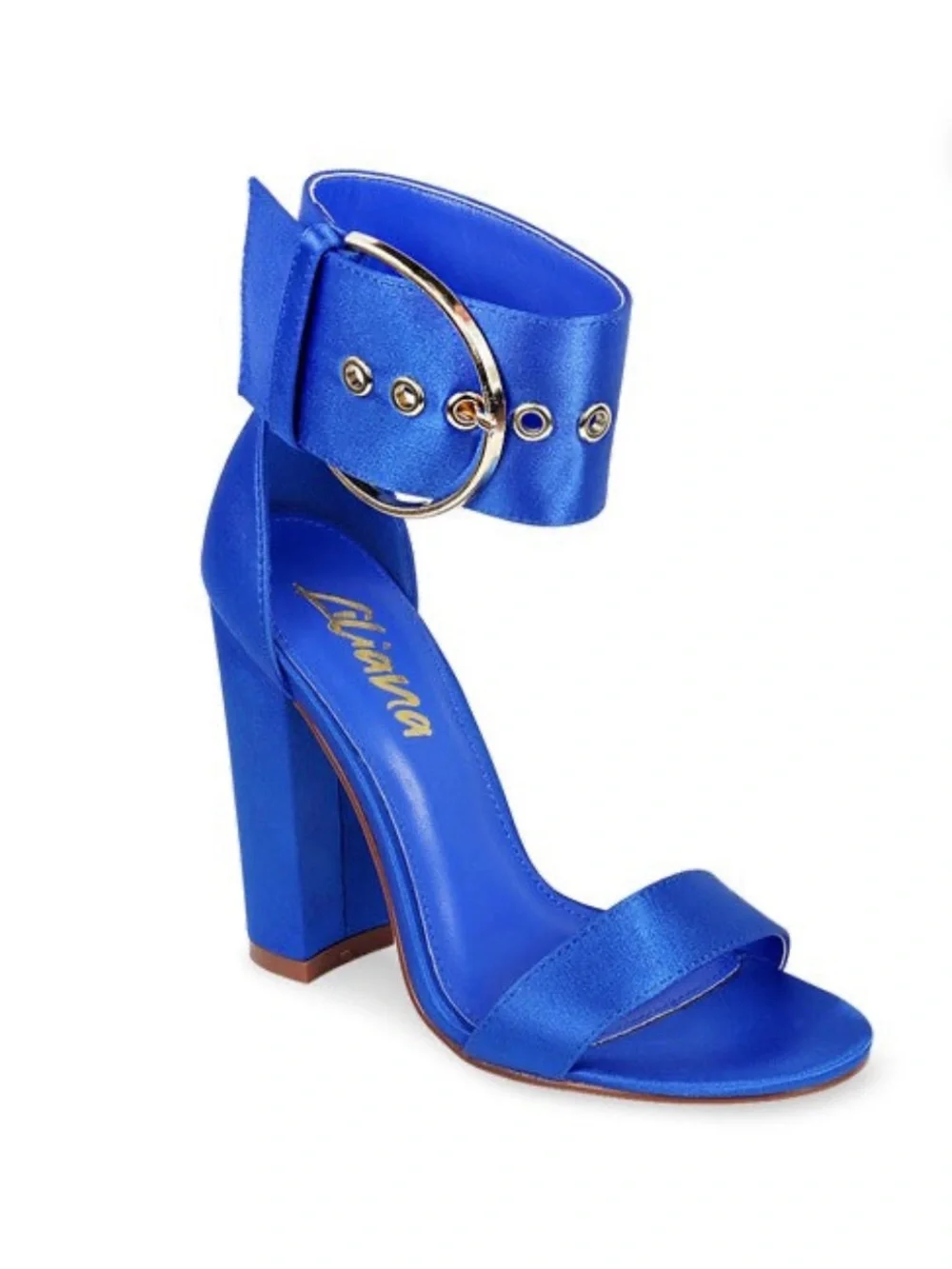NWOT Woman’s Royal Blue Ankle-Strap Block Heels by Liliana